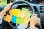 Parenting To Do List: Sticky Notes on Steering Wheel - Ashley Wood Law, P.C.